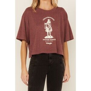 Wrangler Women's Yellowstone Horse Graphic Crop Tee Size Medium